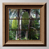 Faux Window Uitzicht Tropical Forest Trees Poster (Voorkant)