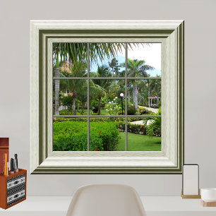 Faux Window Zen Tropical Landscape Relaxing Poster