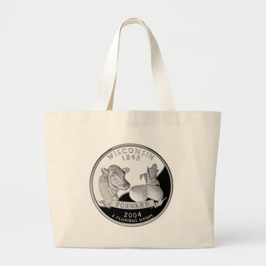 Faux Wisconsin Quarter Koe Cheese Corn Boerderij Grote Tote Bag (Voorkant)