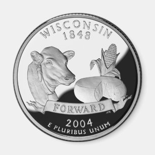 Faux Wisconsin Quarter Koe Cheese Corn Boerderij Magneet