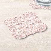 Faux wit kant visnet papier Onderzetter (Gekanteld)