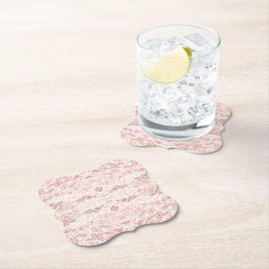 Faux wit kant visnet papier Onderzetter (Insitu)