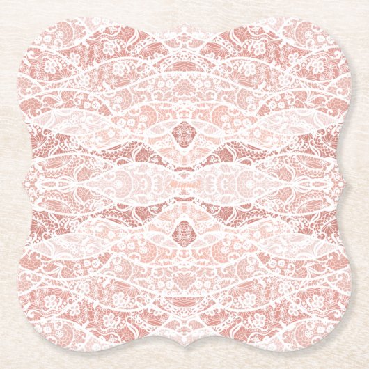 Faux wit kant visnet papier Onderzetter (Voorkant)