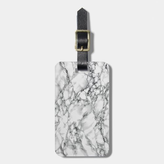 Faux wit marmer Bagagelabel (Voorkant verticaal)