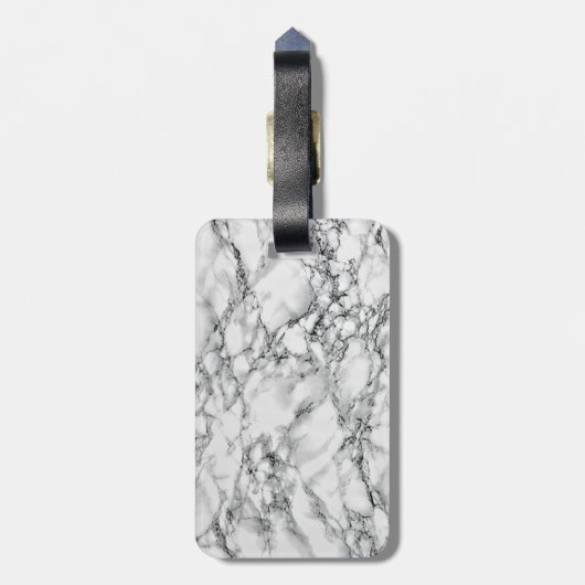 Faux wit marmer Bagagelabel (Achterkant verticaal)
