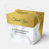 Faux wit marmer en gouden verjaardag bedankdoosjes (Achterkant)