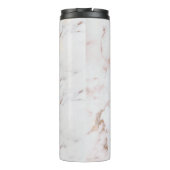 Faux wit marmer en Roos goud op maat Thermosbeker (Achterkant)
