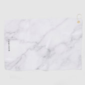Faux wit marmer gepersonaliseerde golfhanddoek (Horizontaal)