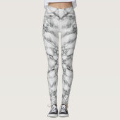 Faux wit marmer ontwerp Leggings (Voorkant)