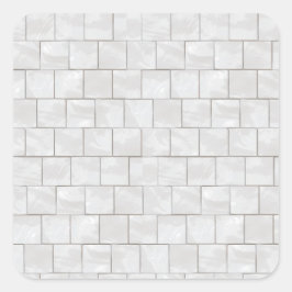 Faux witte decoratieve marmeren Tegel achtergrond Vierkante Sticker