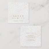 · faux witte glitter vierkante visitekaartje (Voorkant / Achterkant)