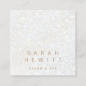 · faux witte glitter vierkante visitekaartje (Voorkant)