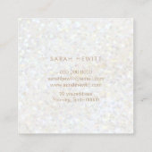 · faux witte glitter vierkante visitekaartje (Achterkant)