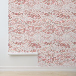Faux witte kant aangepaste kleur behang
