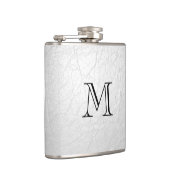 Faux Witte leder Monogram Roestvrij staal Kolf Heupfles (Rechts)