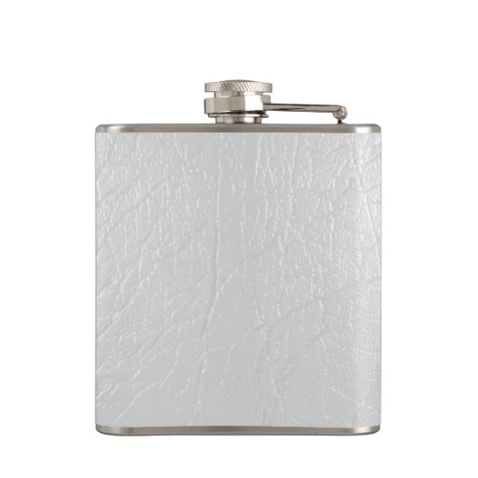 Faux Witte leder Monogram Roestvrij staal Kolf Heupfles (Achterkant)