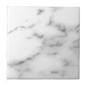 Faux witte marmeren steen print aangepaste keramis tegeltje (Voorkant)