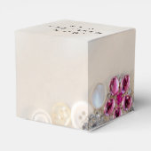 Faux Witte Parels Roze Diamant Buttonnen Bruiloft Bedankdoosjes (Achterkant)