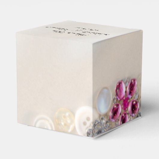 Faux Witte Parels Roze Diamant Buttonnen Bruiloft Bedankdoosjes (Achterkant)