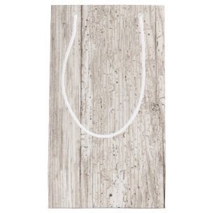 Faux witte verweerde houten geschenkzak klein cadeauzakje