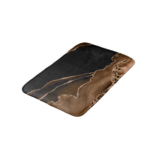 Faux woestijn bruin gemarmerd agate hedendaagse st badmat (Gekanteld)