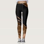 Faux woestijn bruin gemarmerd agate hedendaagse st leggings (Voorkant)