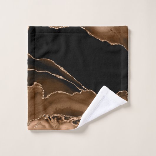 Faux woestijn bruin gemarmerd agate hedendaagse st washandje (Wasdoekje)