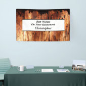 Faux Wood, aangepast 3 lijnen van tekstafboeking Spandoek (Beurs)