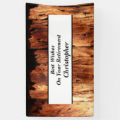 Faux Wood, aangepast 3 lijnen van tekstafboeking Spandoek (Verticaal)