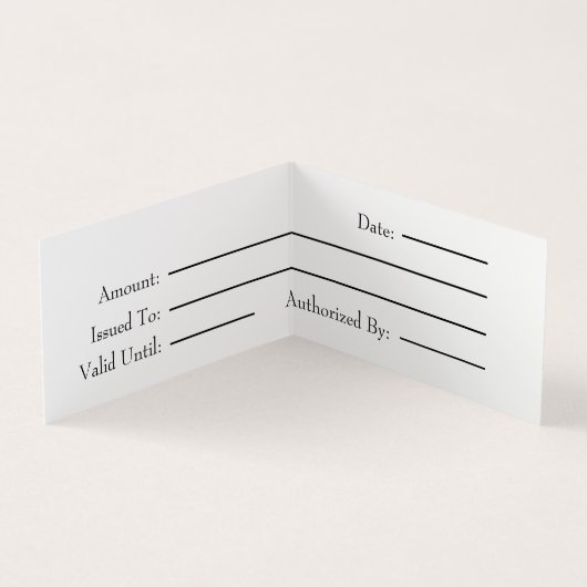 Faux Wood Cadeaubon Visitekaartje (Binnen)