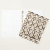 Faux Wood Chevron Stripes Modern Planner (Display)