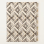 Faux Wood Chevron Stripes Modern Planner (Achterkant)
