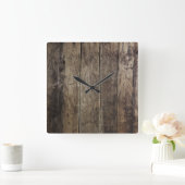 Faux Wood Clock Vierkante Klok (Huis)