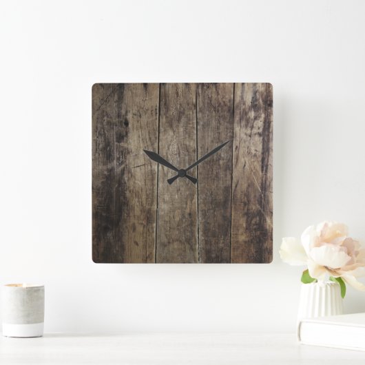 Faux Wood Clock Vierkante Klok (Huis)