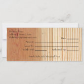 Faux Wood en White Floral Gift Certificate (Achterkant)
