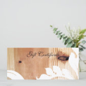 Faux Wood en White Floral Gift Certificate (Staand voorkant)
