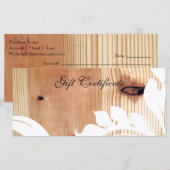 Faux Wood en White Floral Gift Certificate (Voorkant / Achterkant)