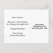 Faux Wood, Faux Gold 13th Birthday + Eigen naam Briefkaart (Achterkant)