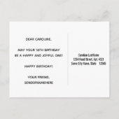 Faux Wood, Faux Gold 16th Birthday & Custom Name Briefkaart (Achterkant)