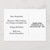 Faux Wood, Faux Gold 30th Birthday + Eigen naam Briefkaart (Achterkant)