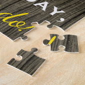 Faux Wood, Faux Gold 30th Birthday + Eigen naam Legpuzzel (Zijkant)