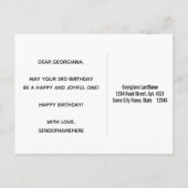 Faux Wood, Faux Gold 3rd Birthday & Custom Name Briefkaart (Achterkant)