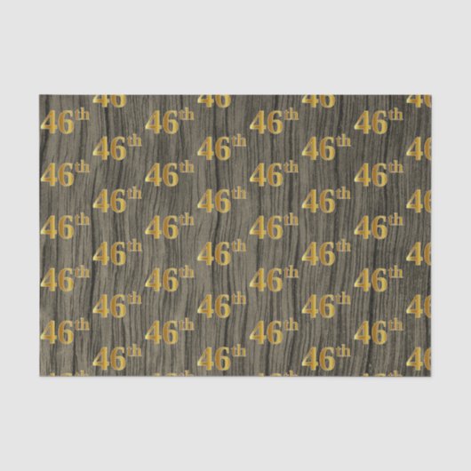 Faux Wood, Faux Gold 46th (46th) Event Tissuepapier (Voorkant)