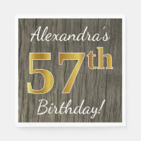 Faux Wood, Faux Gold 57th Birthday + Eigen naam