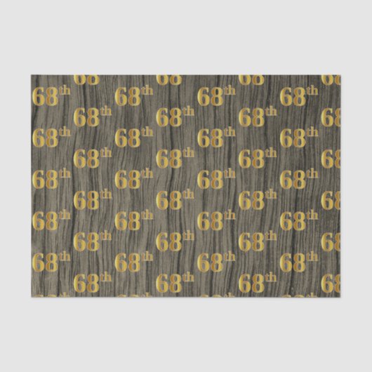 Faux Wood, Faux Gold 68th (68ste) Event Tissuepapier (Voorkant)