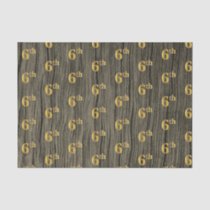 Faux Wood, Faux Gold 6th (Zesde) Event Tissuepapier