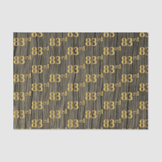 Faux Wood, Faux Gold 83e (drieëntachtig) Evenement Tissuepapier (Voorkant)