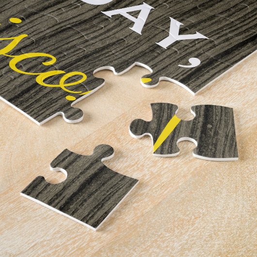 Faux Wood, Faux Gold 89th Birthday + Eigen naam Legpuzzel (Zijkant)