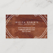 Faux Wood Grain Cool Yoga Teacher Visitekaartje (Achterkant)