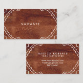 Faux Wood Grain Cool Yoga Teacher Visitekaartje (Voorkant / Achterkant)